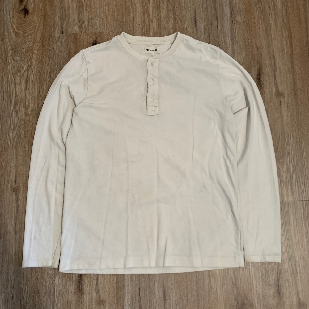 Taylor Stitch Heavy Bag Henley in off-white - size 40 / medium mens